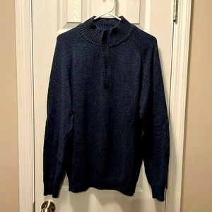 Weatherproof Vintage 1/4 Zip Heather Blue Crew Neck Sweater